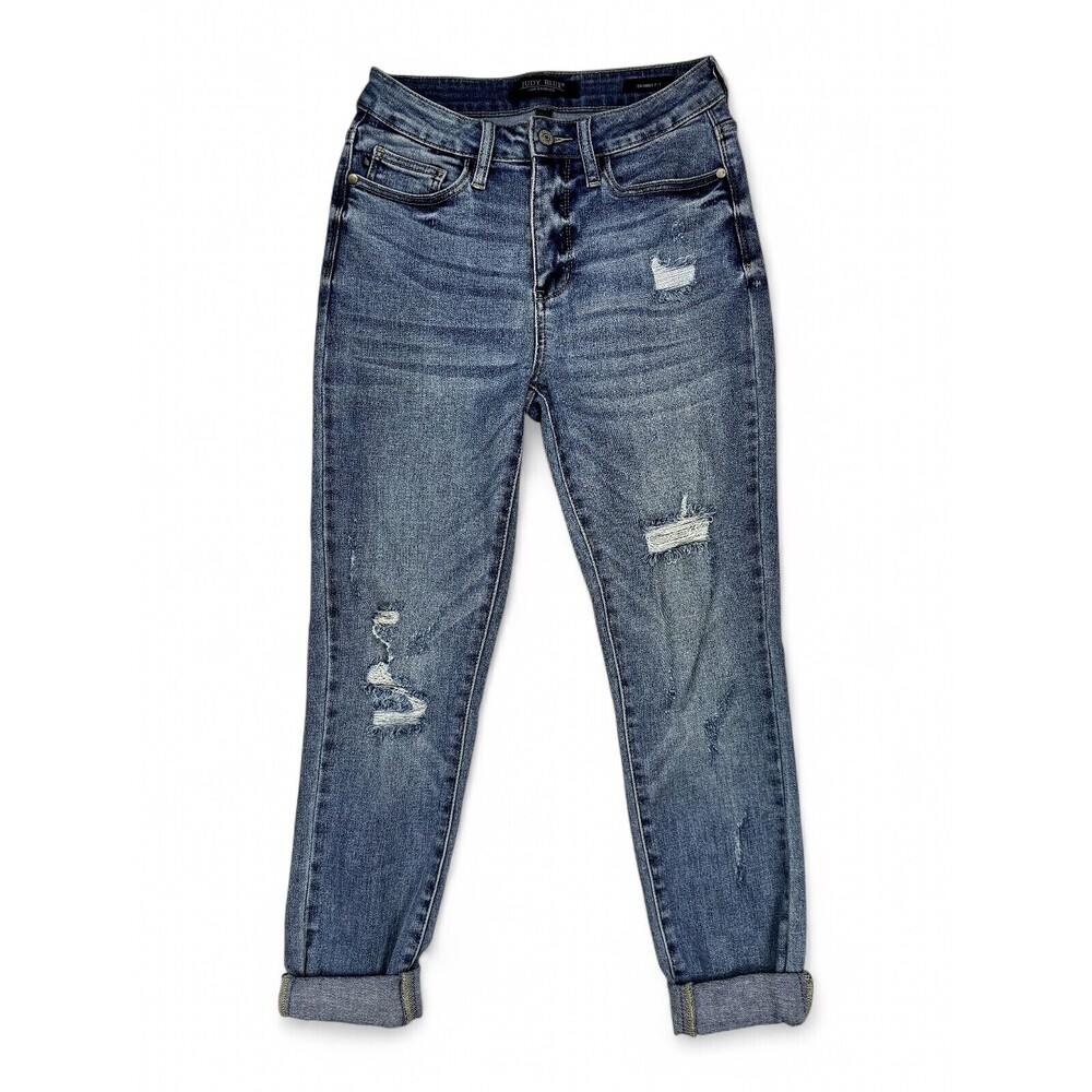 Judy Blue Distressed Skinny Jeans Size 27 Light Wash‎